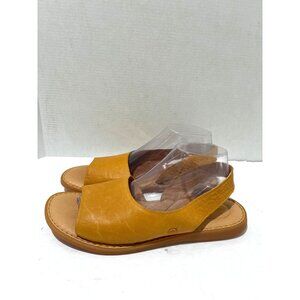 Born Women's Inlet Comfort Sandals leather flats slingback color yellow size 10